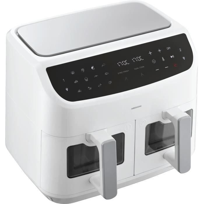 Freidora de Aire Caliente - MEDION - P20 XXL Twin - 2600 W - 2 cestos - 9 programas - Blanca 1 Freidora de Aire Caliente - MEDION - P20 XXL Twin - 2600 W - 2 cestos - 9 programas - Blanca 1