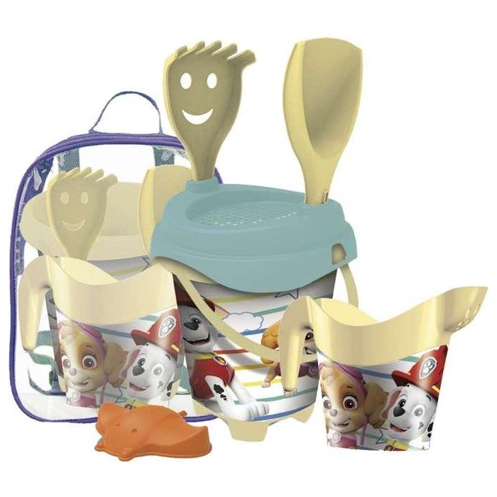 Mochila cubo playa castillo paw patrol con cedazo, pala, rastrillo y moldes 18 cm 1 Mochila cubo playa castillo paw patrol con cedazo, pala, rastrillo y moldes 18 cm 1