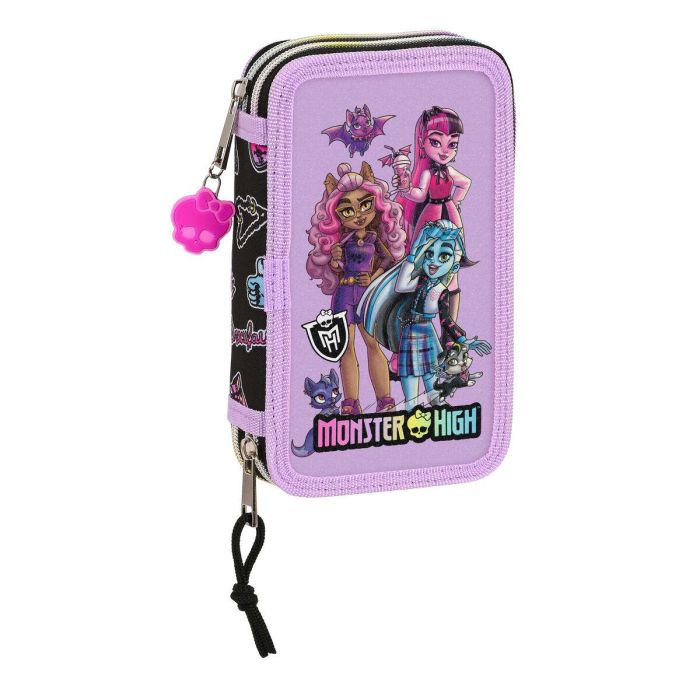 Plumier Doble Monster High Creep Negro 12.5 x 19.5 x 4 cm (28 piezas)