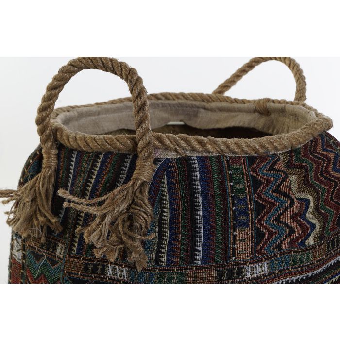 DKD Home Decor Cesta Boho Multicolor 30 x 30 x 30 cm (2 Unidades) Fibra Algodón 2