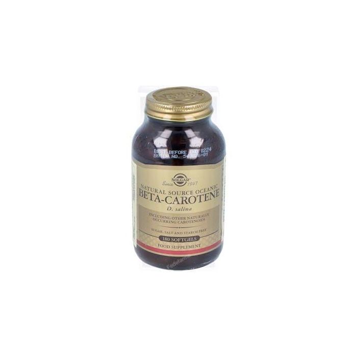 SOLGAR Betacaroteno Oceánico 7mg, Mezcla Carotenoides Naturales, Suplemento Antioxidante, 180 Cápsulas