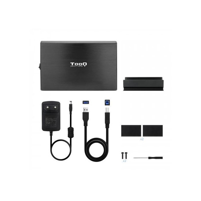 TooQ TQE-3531B Caja Externa para Disco Duro 3.5", USB 3.1 Gen 1 (5 Gbps), hasta 8 TB, SATA I/II/III, UASP, Aluminio Negro 5