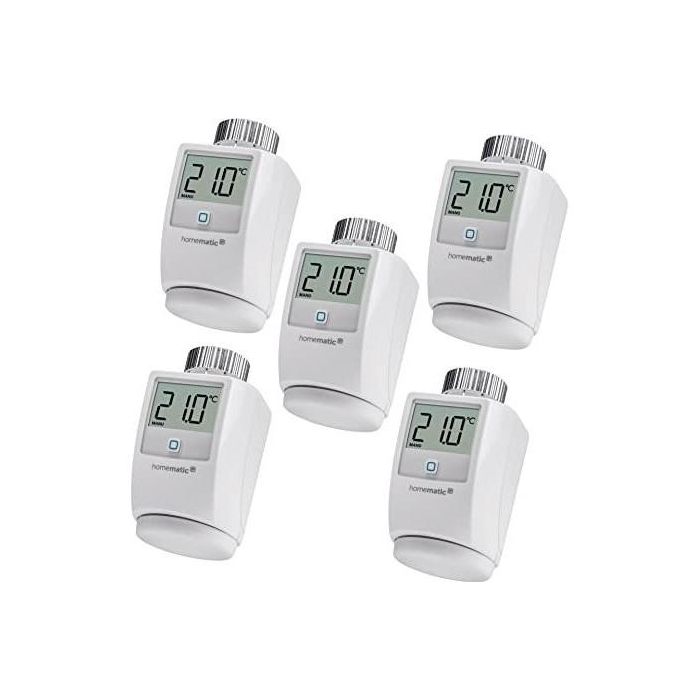 eQ-3 Homematic IP Termostato de Radiador para Calefacción, Set de 5 Unidades