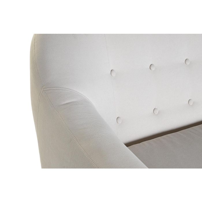 DKD Home Decor Sofá Scandi 3 Plazas Crema Natural 172x82x82 cm en Poliéster y Madera de Rubberwood Desmontable Altura Asiento 47 cm 2