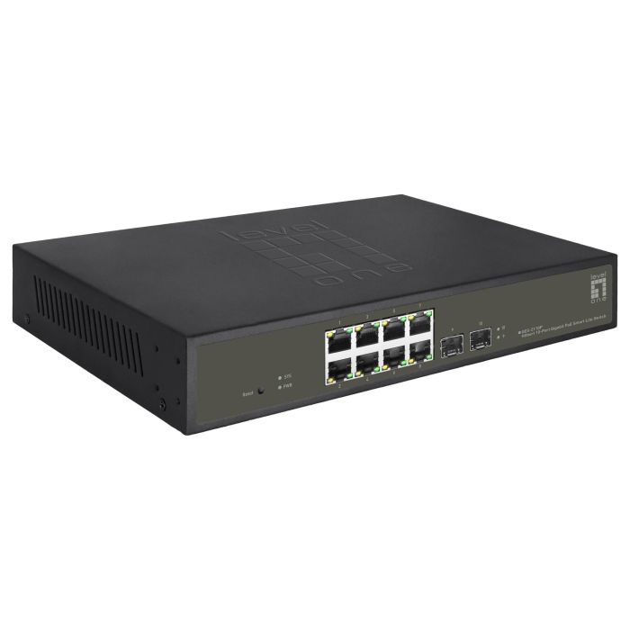 Level One GES-2110P Switch Gestionado L2 Gigabit Ethernet 8xPoE+ 2xSFP 130W 19" 3