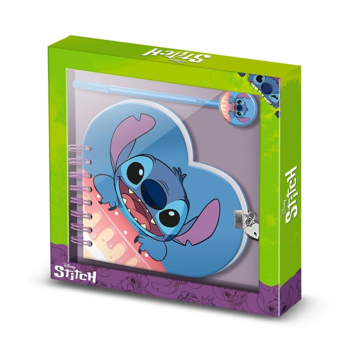 Diario Corazón Llave + Boli Cake Disney Lilo y Stitch Azul