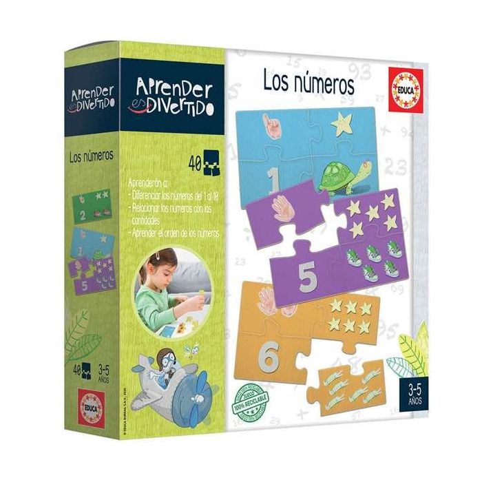 Educa Juego Aprender es Divertido Los Números con 40 Piezas Encajables