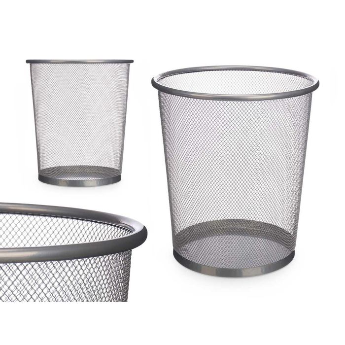 Papelera Rejilla 24 cm Plata - Pincello (12 Unidades) Papelera Rejilla 24 cm Plata - Pincello (12 Unidades)
