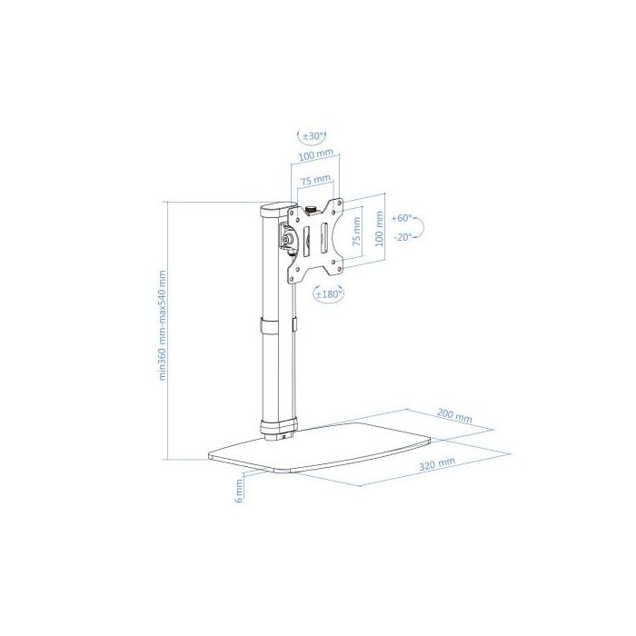TooQ DB1127TN-W Soporte para Monitor de Escritorio, 27", Independiente, Blanco TooQ DB1127TN-W Soporte para Monitor de Escritorio, 27", Independiente, Blanco