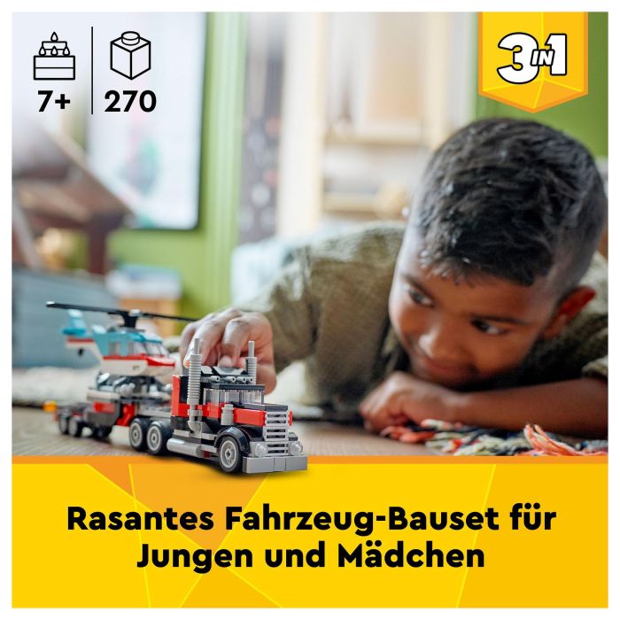 LEGO Creator Camión Plataforma con Helicóptero 31146 Juego de Construcción con 270 Piezas para Niños a partir de 7 años 19 LEGO Creator Camión Plataforma con Helicóptero 31146 Juego de Construcción con 270 Piezas para Niños a partir de 7 años 19