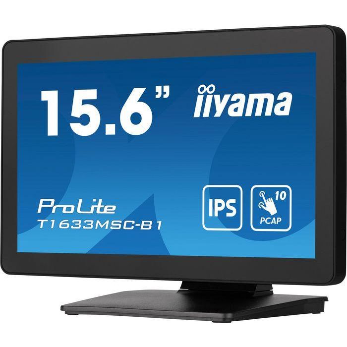 iiyama Monitor Táctil T1633MSC-B1 de 15.6" (39.6cm) Full HD 1920x1080 IPS con HDMI, DP y USB 4
