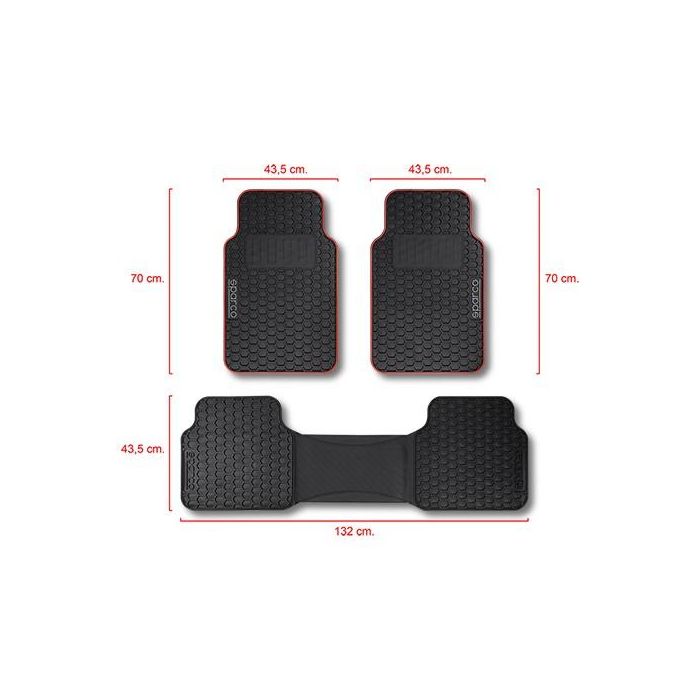 Alfombra F500 Negro-Rojo Pvc Sparco 3 Piezas Cs4 SPCF500RD 4 Alfombra F500 Negro-Rojo Pvc Sparco 3 Piezas Cs4 SPCF500RD 4