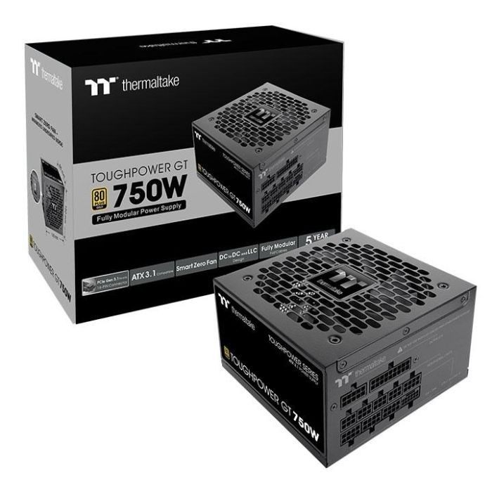 Thermaltake Toughpower Gt Fuente de Alimentación 750W para PC/Servidor ATX 24-pin con Certificación 80 PLUS Gold y Ventilador Activo 12cm Negro 5 Thermaltake Toughpower Gt Fuente de Alimentación 750W para PC/Servidor ATX 24-pin con Certificación 80 PLUS Gold y Ventilador Activo 12cm Negro 5