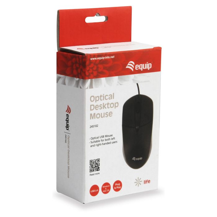 Equip Ratón Óptico 2 Botones Rueda USB para Oficina Negro 1000 DPI Ambidextro Cable 1.35m Windows Mac 1 Equip Ratón Óptico 2 Botones Rueda USB para Oficina Negro 1000 DPI Ambidextro Cable 1.35m Windows Mac 1