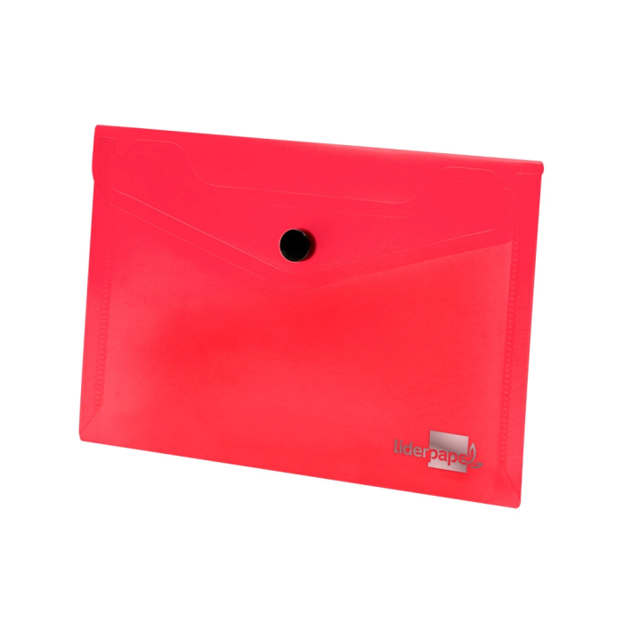 Liderpapel Carpeta Dossier con Broche Polipropileno DIN A6 Rojo Transparente 2
