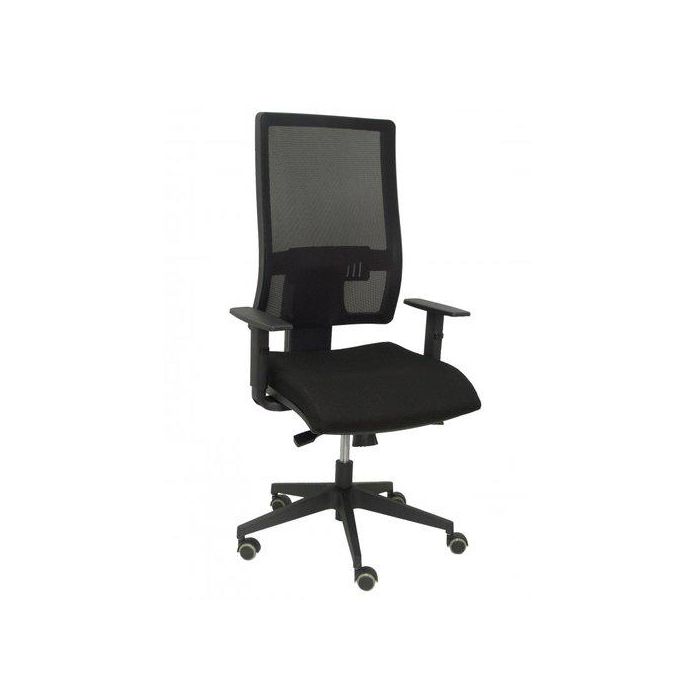 Silla Piqueras Y Crespo Horna Brazos Regulables Mecanismo Sincro Apoyo Lumbar Respaldo Malla Transpirable Y Asiento Tapizado Bali Negro