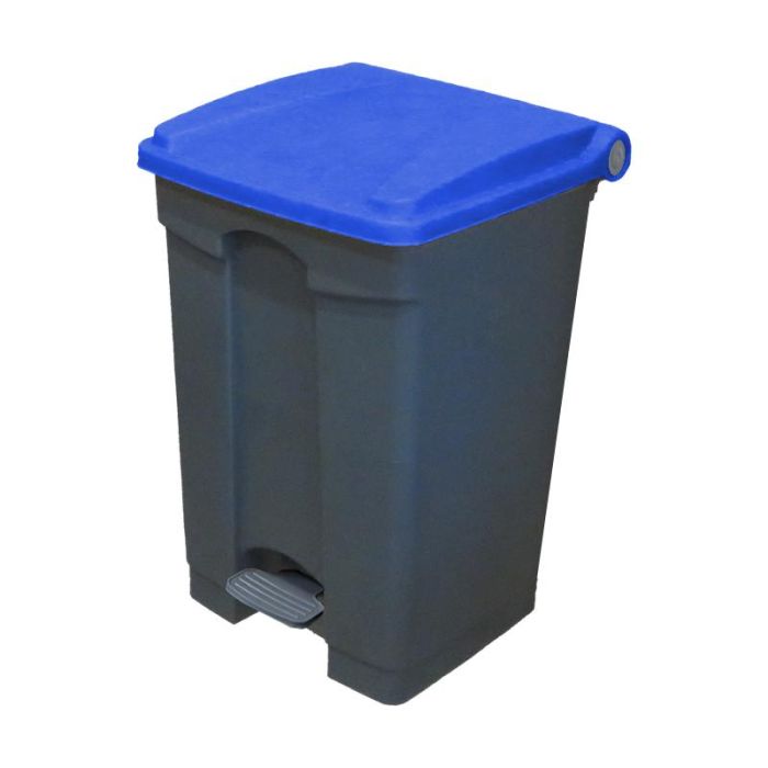 CAMBRO - WBFC45L-186 - CUBO DE BASURA 45L CON PEDAL Y TAPA - 57,2 x 39,1 x 36,8 cm - BASE GRIS Y TAPA AZUL