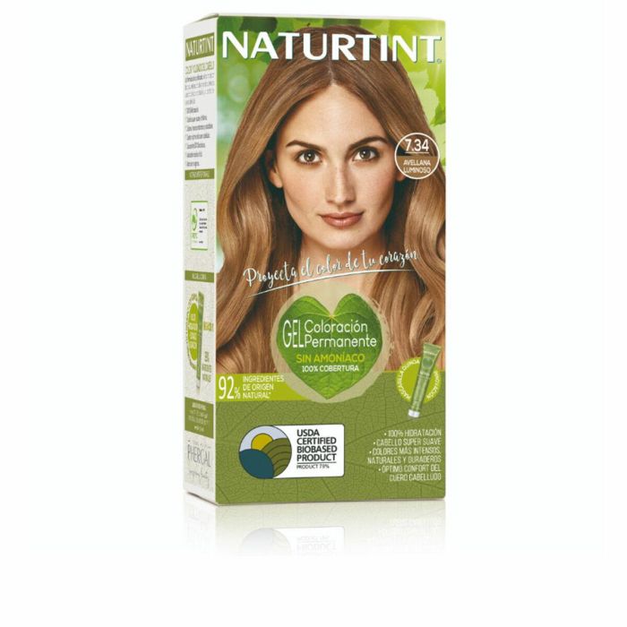 Naturtint #7.34 Tinte Permanente en Gel Sin Amoniaco - Avellana Luminoso 170ml | Cobertura Canas, Aceites Botánicos, Quinoa Vegano Naturtint #7.34 Tinte Permanente en Gel Sin Amoniaco - Avellana Luminoso 170ml | Cobertura Canas, Aceites Botánicos, Quinoa Vegano