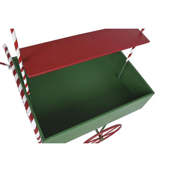 DKD Home Decor Carro Decorativo de Navidad Tradicional Metálico Desmontable Verde Rojo para Hogar Alto 166.5 cm Ancho 93.5 cm Largo 53.5 cm 1