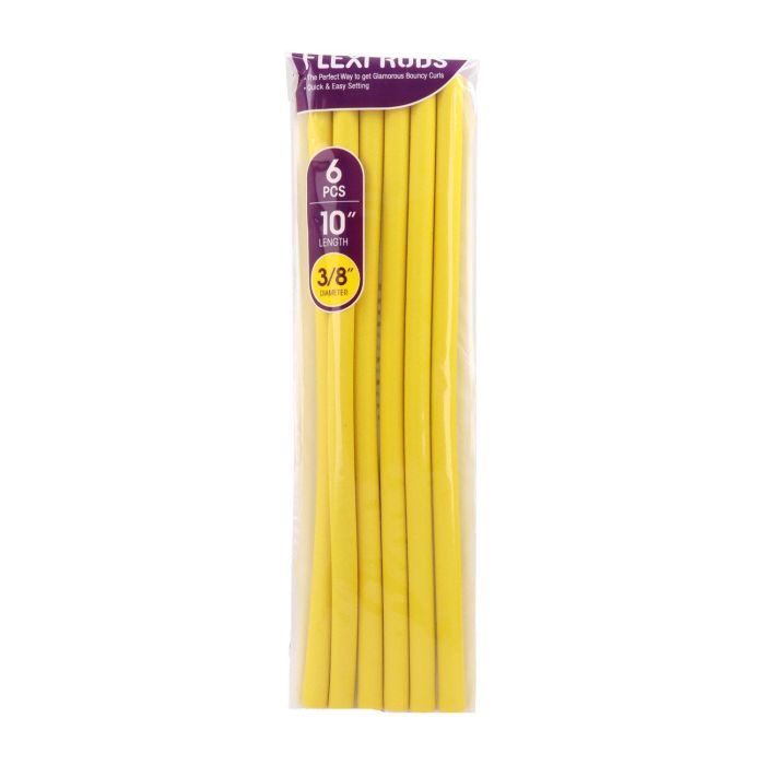 Red Kiss Flexi Rods Rulos Flexibles 10" 3/8" Pack de 6 Piezas Amarillo