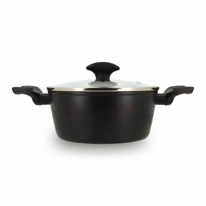 Menastyl 6020646 Horno Holandés de Aluminio Forjado de 20 cm, Negro, Compatible con todo tipo de fuegos e Inducción Menastyl 6020646 Horno Holandés de Aluminio Forjado de 20 cm, Negro, Compatible con todo tipo de fuegos e Inducción