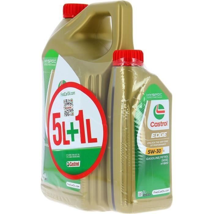 Aceite de motor - CASTROL EDGE - 5W-30 LL - 5L+1L - 057356 5 Aceite de motor - CASTROL EDGE - 5W-30 LL - 5L+1L - 057356 5