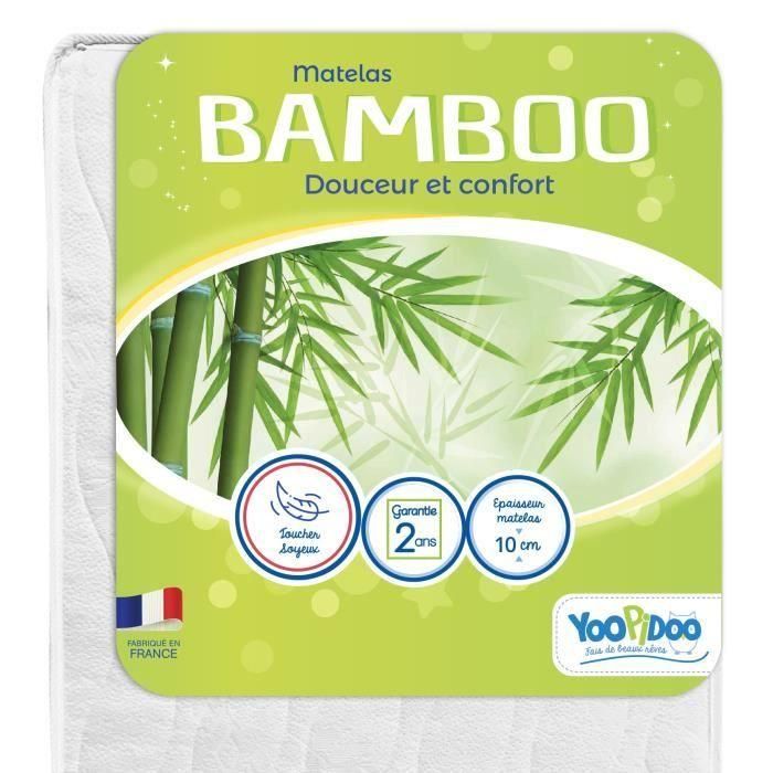 Colchón para bebé de Bambú - YOOPIDOO - 60x120 cm - Viscosa suave y absorbente - Reversible - Desenfundable Colchón para bebé de Bambú - YOOPIDOO - 60x120 cm - Viscosa suave y absorbente - Reversible - Desenfundable