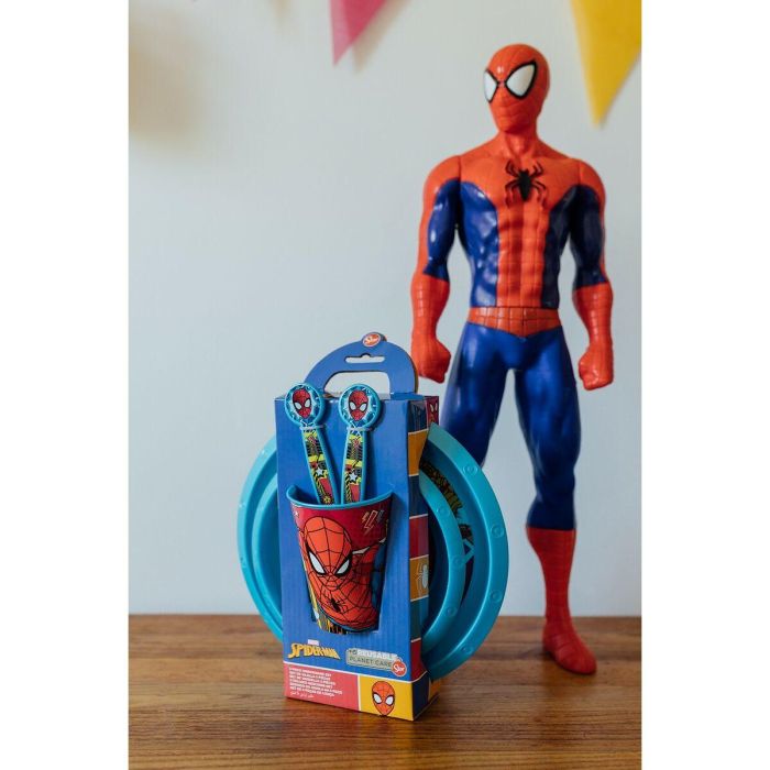 Spiderman CZ11313 Set de Comida Fácil 5 Piezas Infantil: Plato, Bol, Vaso, Tenedor y Cuchara Libre BPA para Niños +4 años 5 Spiderman CZ11313 Set de Comida Fácil 5 Piezas Infantil: Plato, Bol, Vaso, Tenedor y Cuchara Libre BPA para Niños +4 años 5