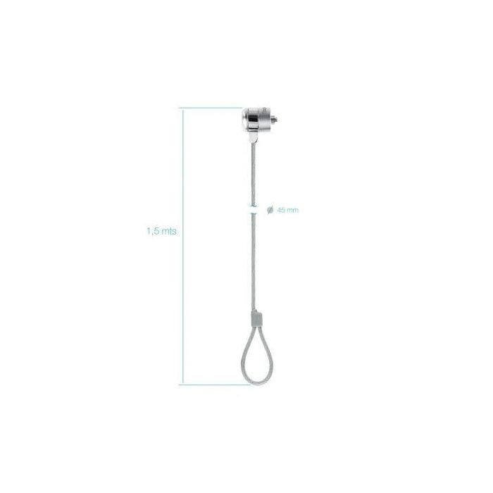 Tooq Cable De Seguridad Tipo Kensington Con Llave Para Portátil 1,5M Plata 2 Tooq Cable De Seguridad Tipo Kensington Con Llave Para Portátil 1,5M Plata 2