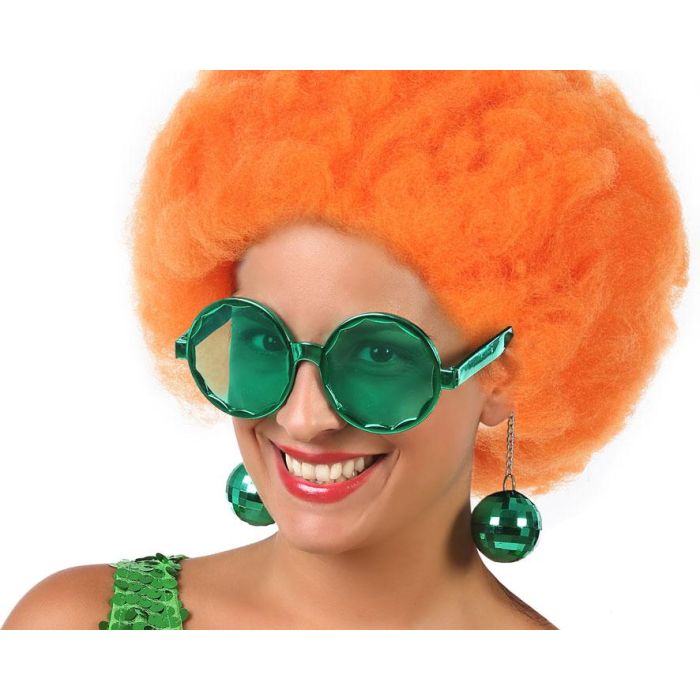 Gafas Redondas Con Bolas Carnaval Verdes Mujer Adulto Gafas Redondas Con Bolas Carnaval Verdes Mujer Adulto