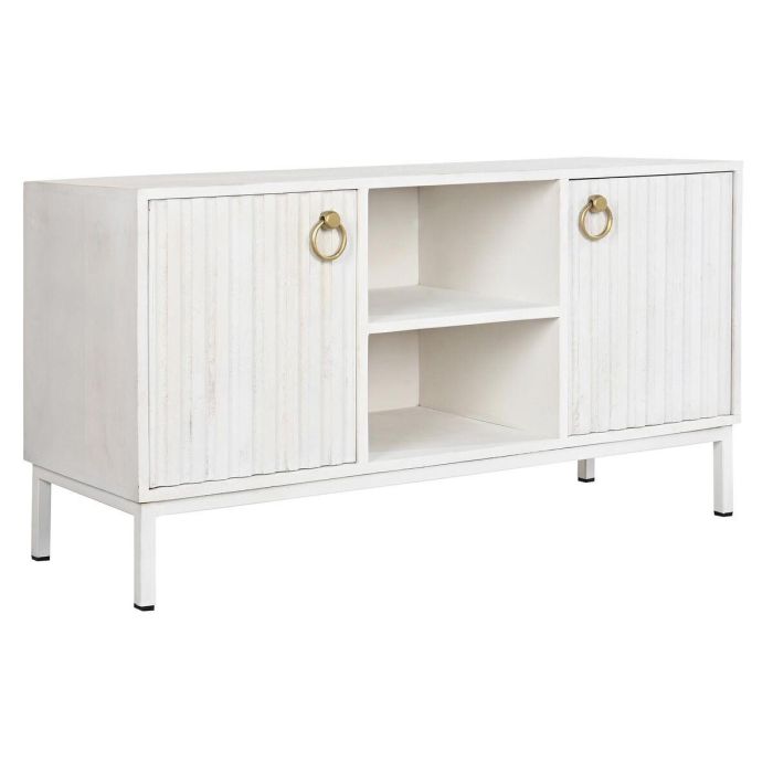 Mueble de TV DKD Home Decor Dorado Metal Blanco Madera de mango 120 x 40 x 60 cm Mueble de TV DKD Home Decor Dorado Metal Blanco Madera de mango 120 x 40 x 60 cm