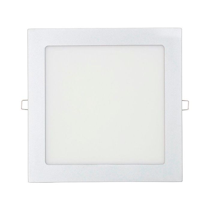 Downlight led empotrable cuadrado 20w luz fria 6400k 1500lm cromado 22x22cm edm 1