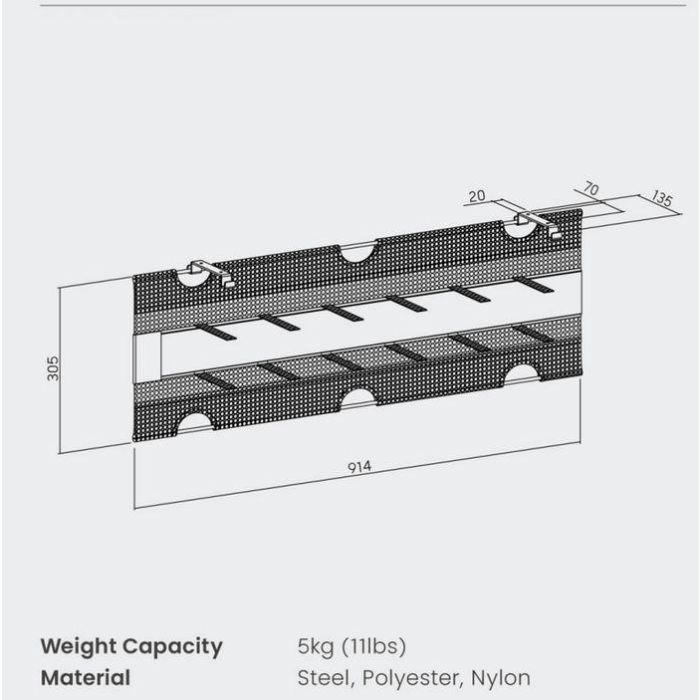 Vivolink Gestión de Cables Bajo el Escritorio con Malla para Organización y Ocultación de Regletas y Cables 4