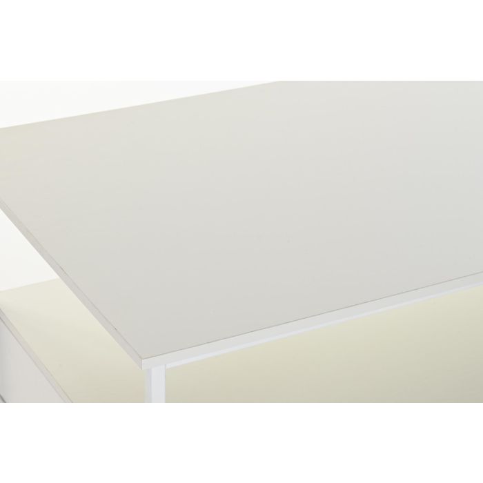 DKD Home Decor Mesa Centro Urban Blanco con 2 Cajones y 1 Estantería, Metal y MDF, 110 Ancho x 55 Largo x 46 Alto cm 1 DKD Home Decor Mesa Centro Urban Blanco con 2 Cajones y 1 Estantería, Metal y MDF, 110 Ancho x 55 Largo x 46 Alto cm 1
