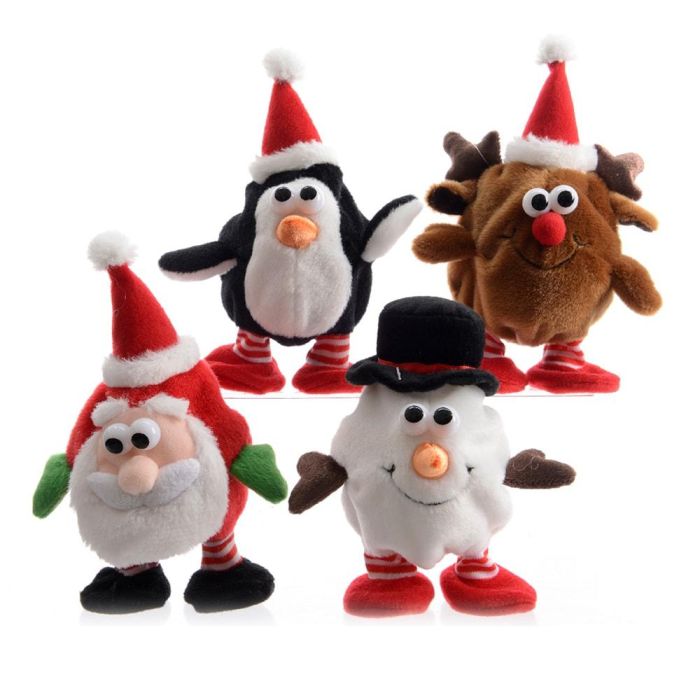Muñeco con función repetir 13x10x16cm, modelos surtidos, muñecos de navidad