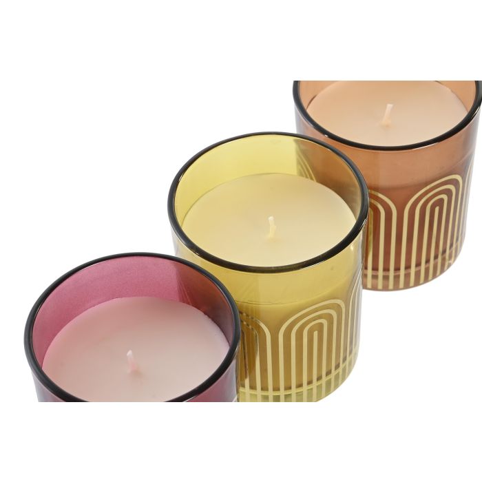 DKD Home Decor Vela Urban 270g, 55h Duración, Amarillo Burdeos, 9 x 10 x 9 cm (Pack 6 Unidades) 3