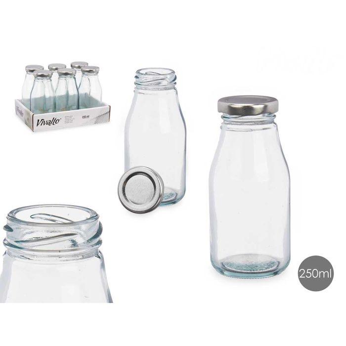 Botella Cristal Mini Tapa Plata 250 Ml Vivalto 5x13x5cm (48 Unidades) 0 Botella Cristal Mini Tapa Plata 250 Ml Vivalto 5x13x5cm (48 Unidades) 0