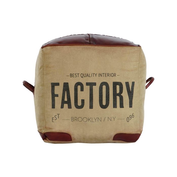 DKD Home Decor Reposapies Vintage Marron Beige Piel Poliester 40 x 40 x 46 cm 4 DKD Home Decor Reposapies Vintage Marron Beige Piel Poliester 40 x 40 x 46 cm 4