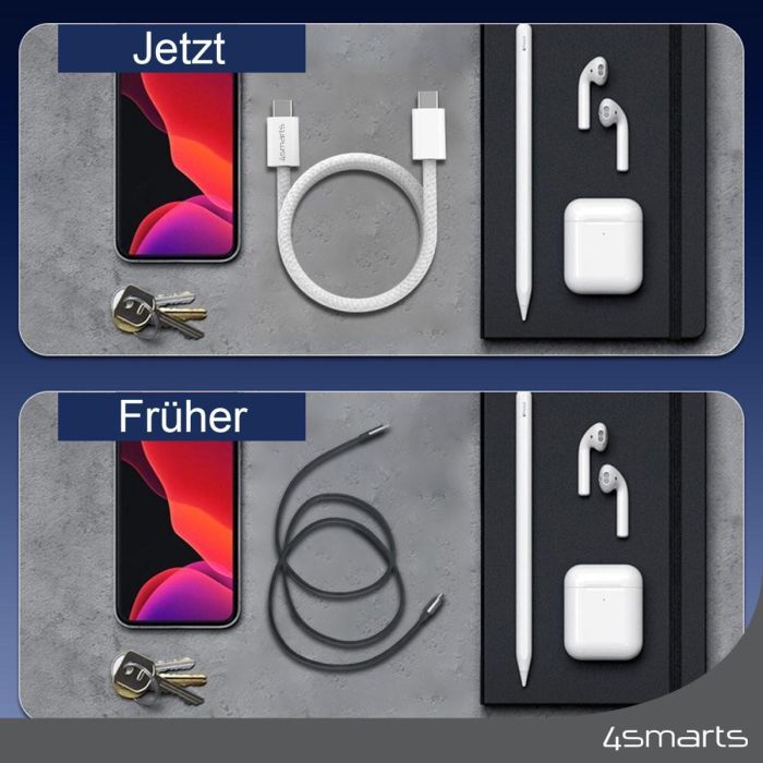 4smarts USB-C Magnetisches Kabel RollUp 1.5m. wei 3