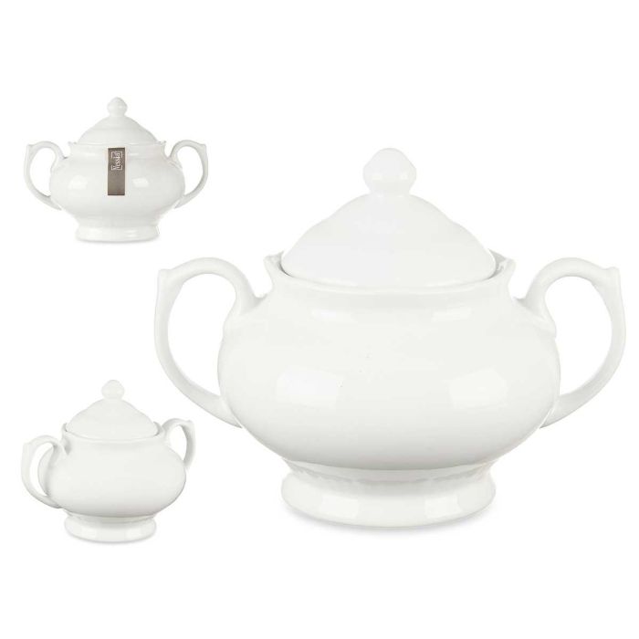 Azucarero Con Asa Y Tapa Blanco 350 Ml Vessia 11CM (24 Unidades) Azucarero Con Asa Y Tapa Blanco 350 Ml Vessia 11CM (24 Unidades)