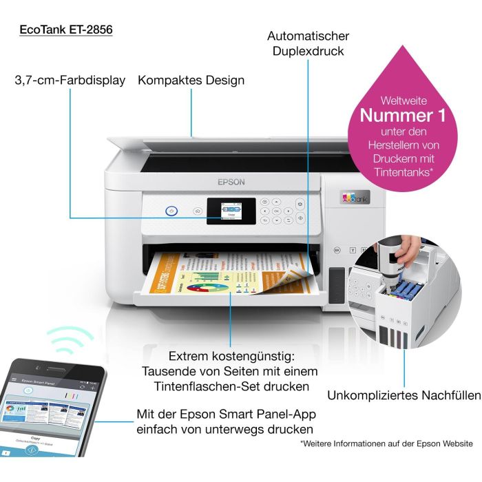 Epson EcoTank ET-2856 Impresora Multifunción A4 Inyección Tinta 11 Epson EcoTank ET-2856 Impresora Multifunción A4 Inyección Tinta 11