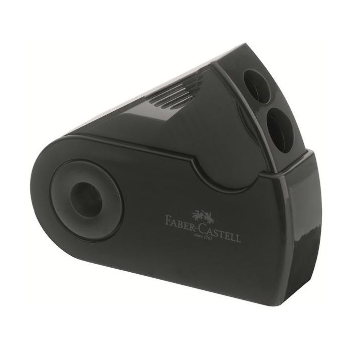 Faber Castell Afilalápices Doble Funda y Depósito Negro - Sacapuntas ergonómico para lápices Standard y Jumbo 0 Faber Castell Afilalápices Doble Funda y Depósito Negro - Sacapuntas ergonómico para lápices Standard y Jumbo 0