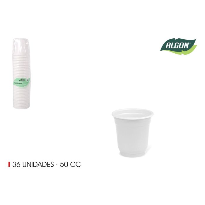 Set de 36 vasos chupito de plástico 50 cc Algon (24 Unidades) Set de 36 vasos chupito de plástico 50 cc Algon (24 Unidades)
