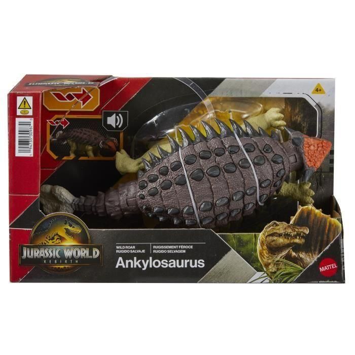 Mattel Jurassic World Jgb90 Dinosaurio Wild Roar Euoplocephalus con Sonido y Ataque Cabeza Móvil - 24 cm