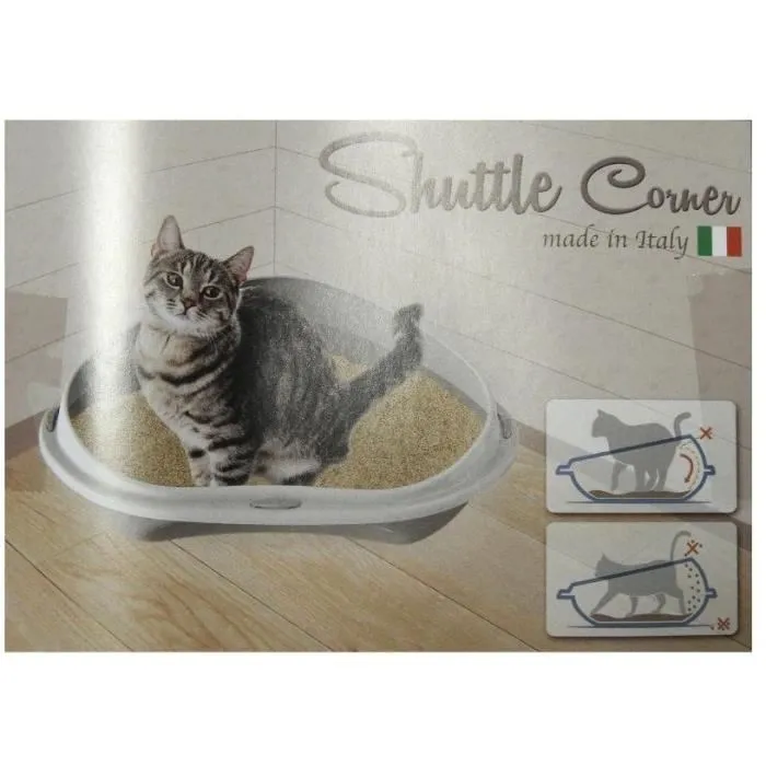 Aime Caja de Arena Corner + Rim Plástico para Gatos 58 x 48 x 20.5 cm 3