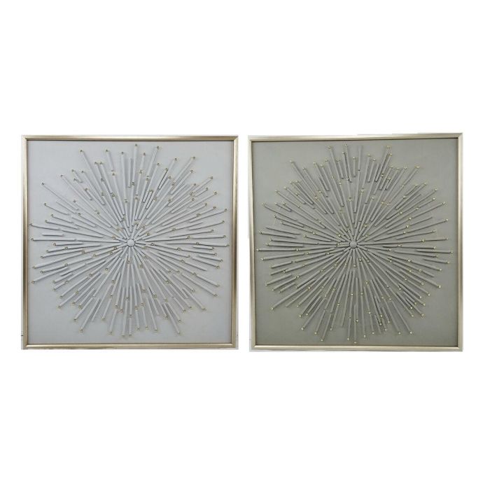 Cuadro Moderno DKD Home Decor Beige Blanco 3.5 x 100 x 100 cm (2 Unidades) Cuadro Moderno DKD Home Decor Beige Blanco 3.5 x 100 x 100 cm (2 Unidades)