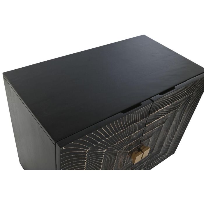Aparador Home ESPRIT Negro Dorado Metal Madera de mango 81 x 45 x 75 cm 7