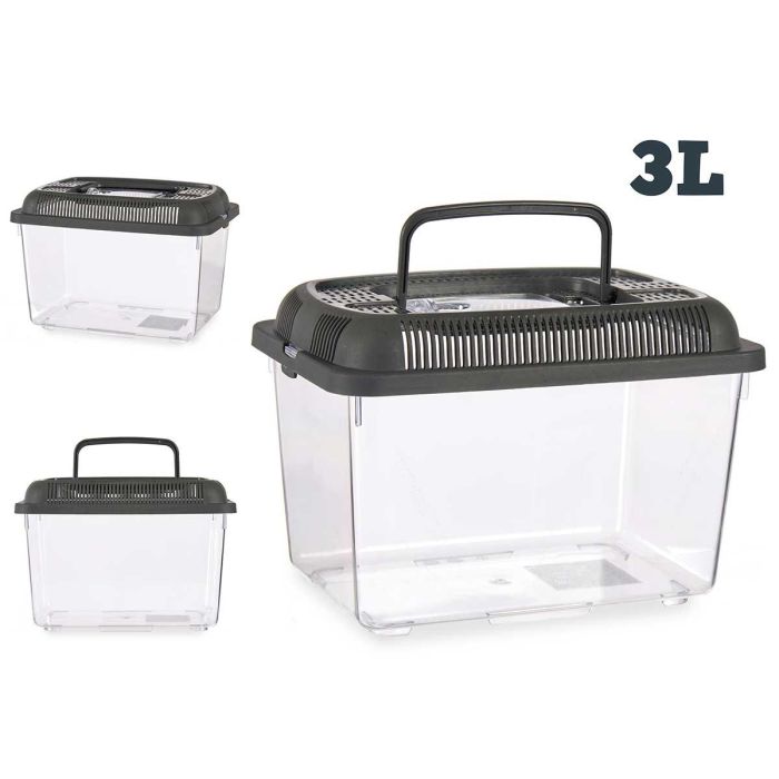 Pecera Mediana Mascow 24x17 cm Antracita, 3L, Plástico (12 Unidades) Pecera Mediana Mascow 24x17 cm Antracita, 3L, Plástico (12 Unidades)