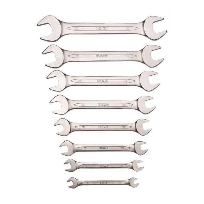 Irimo 10-8-h Juego de llaves fijas de 8 piezas, 6x7 mm a 20x22 mm, Acero Cromado Mate Irimo 10-8-h Juego de llaves fijas de 8 piezas, 6x7 mm a 20x22 mm, Acero Cromado Mate