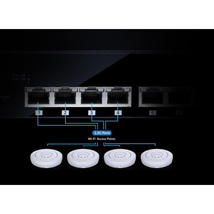 D - Link Switch Multigigabit 2.5G 8 Puertos Dms - 108 E, No Administrado, 40 Gbps, Escritorio 7 D - Link Switch Multigigabit 2.5G 8 Puertos Dms - 108 E, No Administrado, 40 Gbps, Escritorio 7